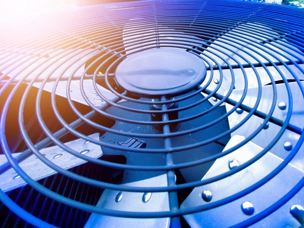 The Close up View of Metal Ventilation Fan not rotating with the